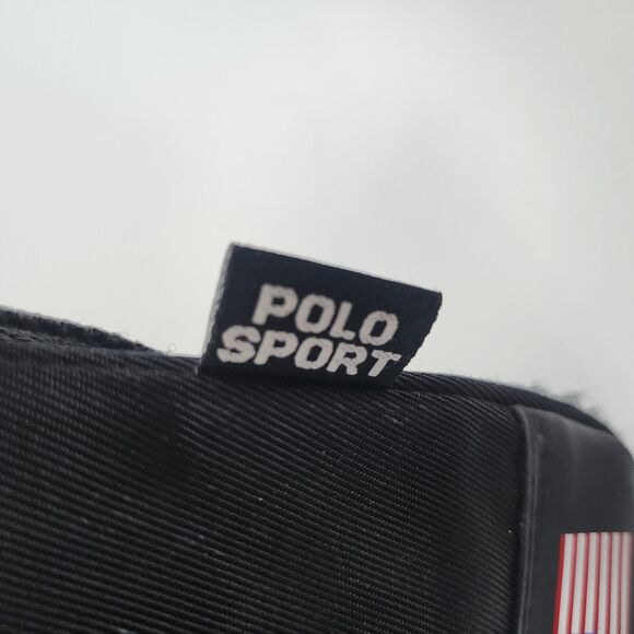 Polo Sport Ralph Lauren Crossbody Shoulder Bag Black USA Flag Vintage 90s - Picture 7 of 8